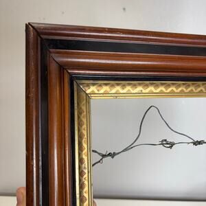 ANTIQUE VICTORIAN Thick Lemon Gold Gilt Trim Oak FRAME fits 8 x 10